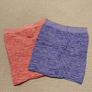 2x Seamless Bandage Striped Mini Skirt